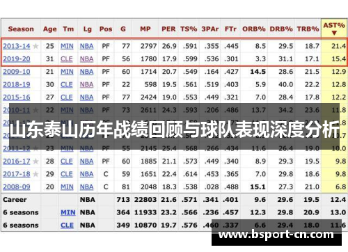 山东泰山历年战绩回顾与球队表现深度分析