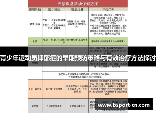 青少年运动员抑郁症的早期预防策略与有效治疗方法探讨